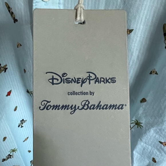 Disney Parks Tommy Bahama Mickey Mouse Button Down Shirt Light Blue M New Tags - Picture 5 of 6